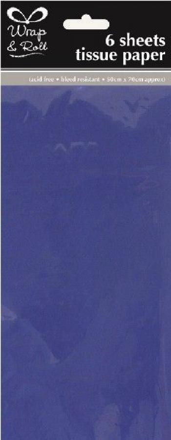 Silkkipaperi tummansininen n. 50x70 cm, 6 arkkia