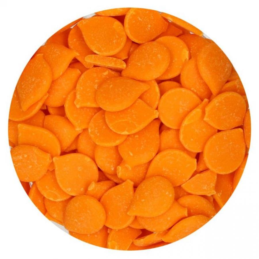 Deco Melts oranssi, 250 g - Funcakes