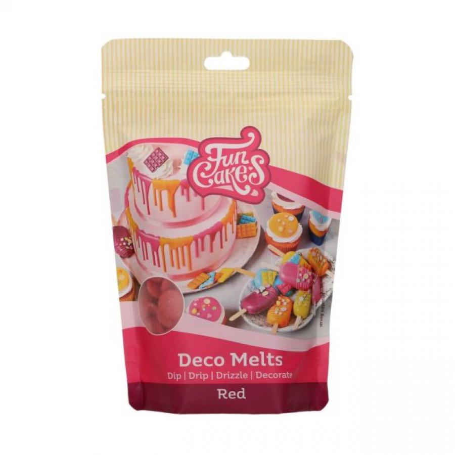 Deco Melts punainen, 250g - Funcakes