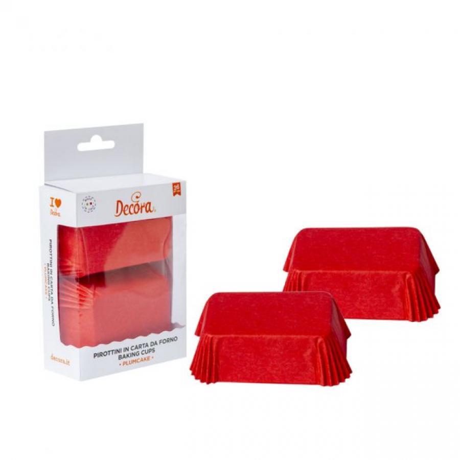 Kertakäyttöiset kakkuvuoat/paistovuoat punainen, 80 x 50 x 32 mm, 36 kpl/pkt