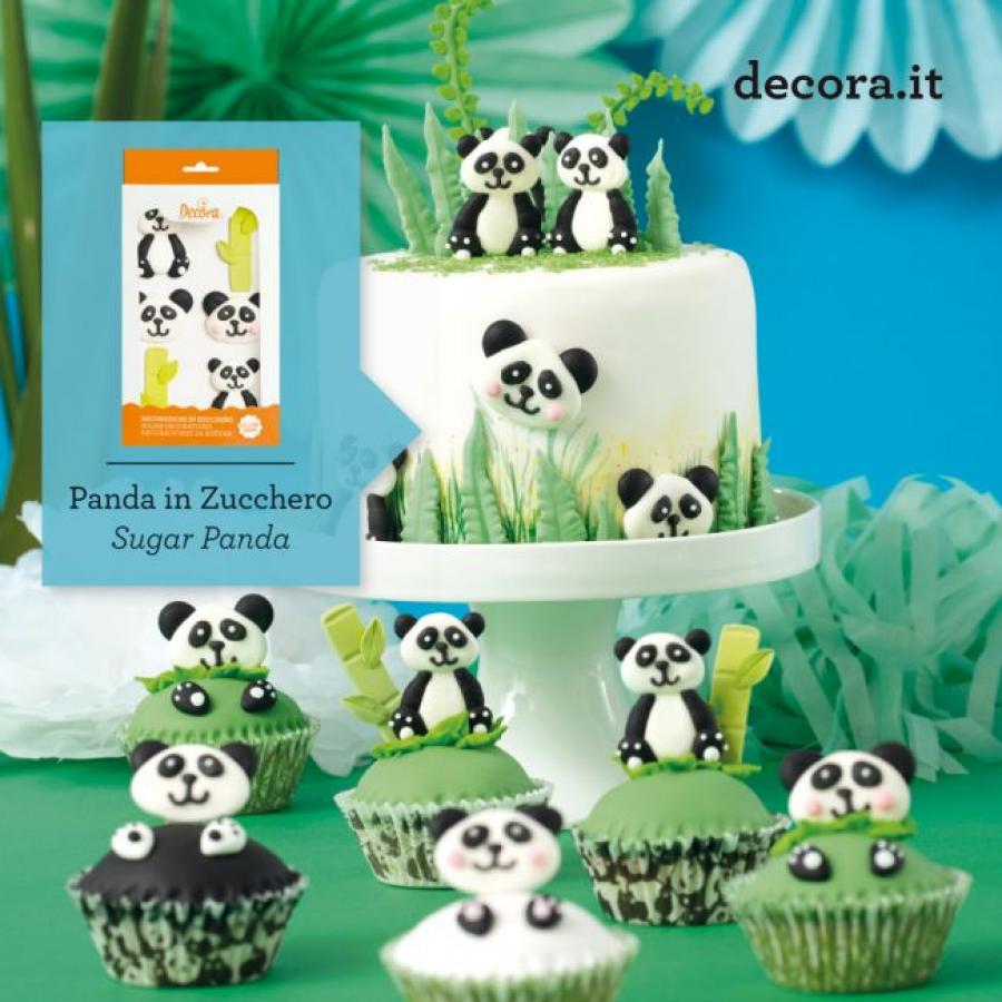 Syötävät koristeet Panda, 8 kpl  - Decora