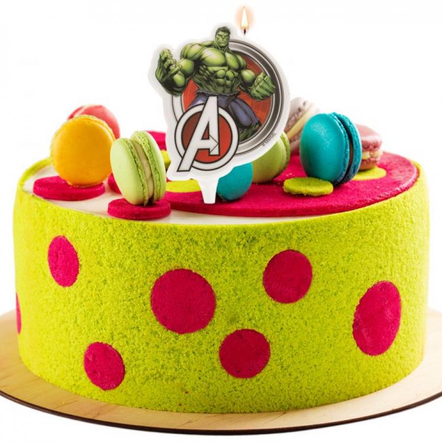 Kakkukynttilä Hulk - avengers 7,5 cm