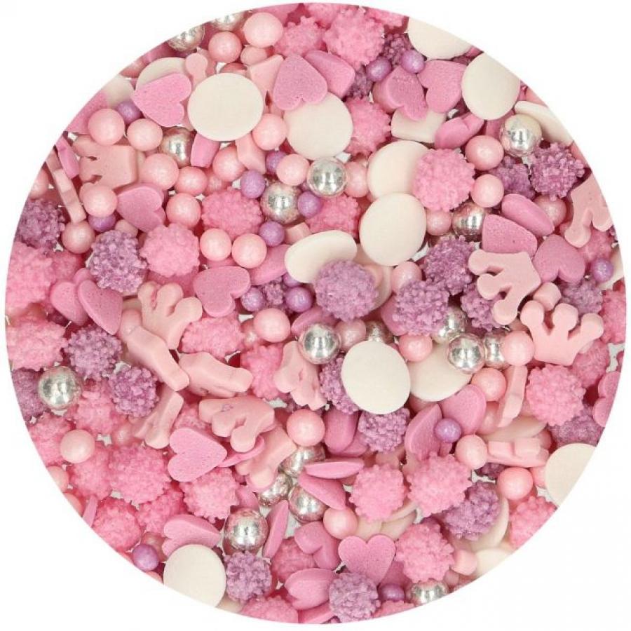 Syötävät koristeet, 180g - Sprinkle  medley Princess - Funcakes