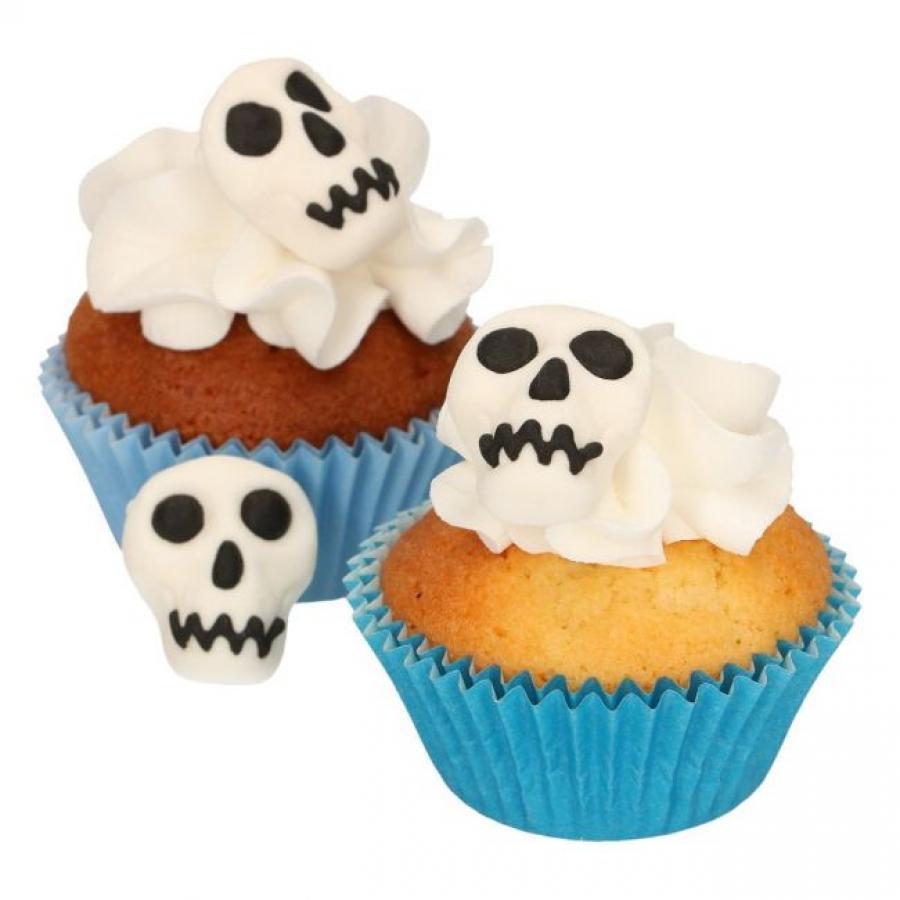 Syötävät koristeet pääkallo - Halloween, 8 kpl  - Funcakes