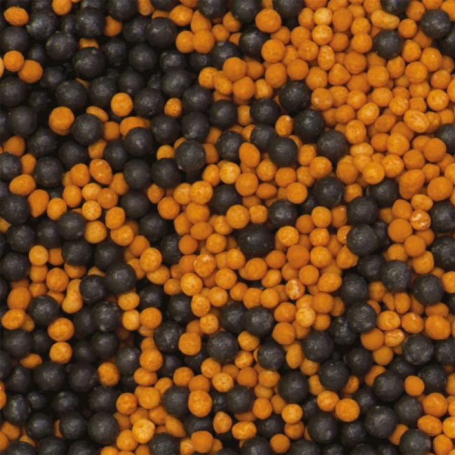 Syötävät mustat+oranssit nonparellit, 100 g - Decora