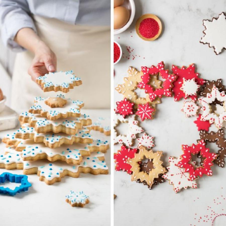 Pikkuleipämuotit lumihiutale, 8 eri kokoista