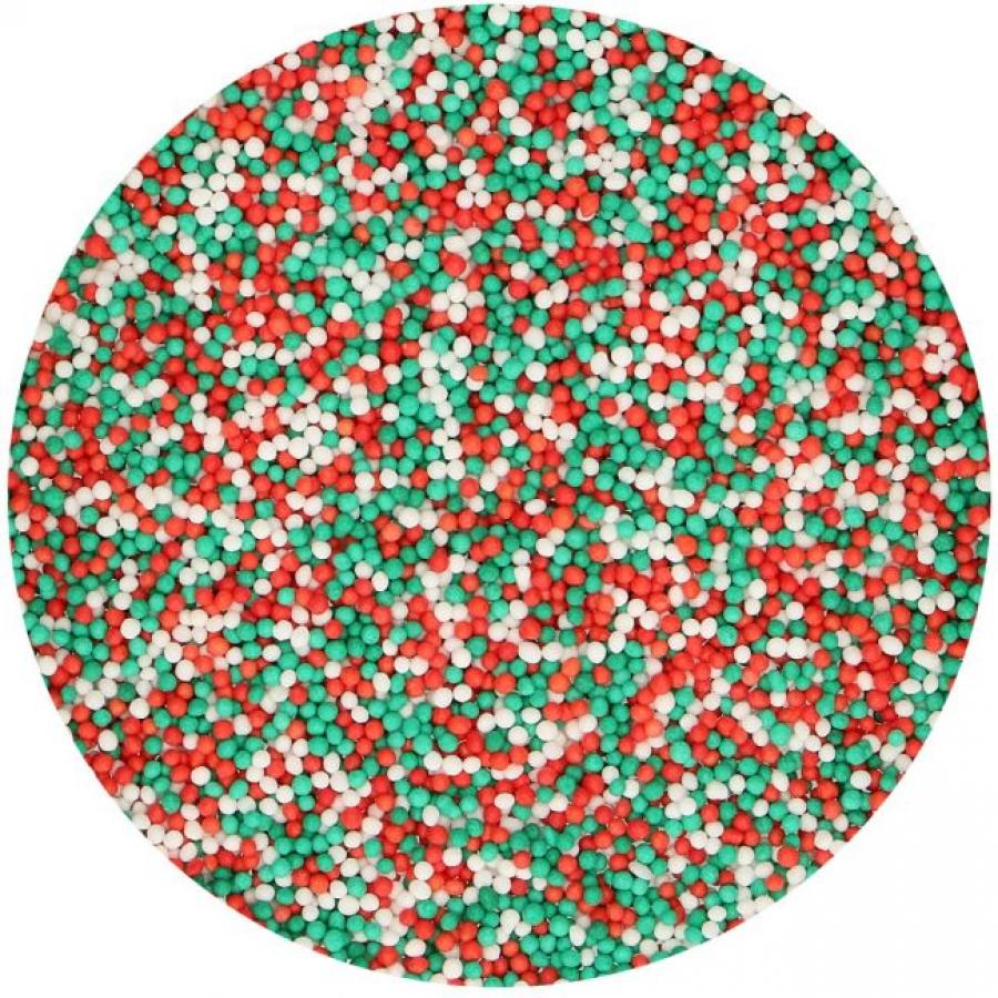 Nonparellit joulu (puna-valko-vihreä), 80 g - Funcakes 