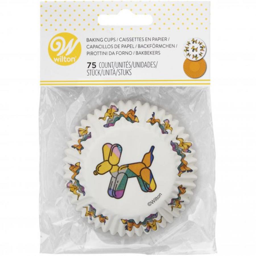 Wilton muffinivuoat ilmapallokoira + kelta-oranssit, 75 kpl 