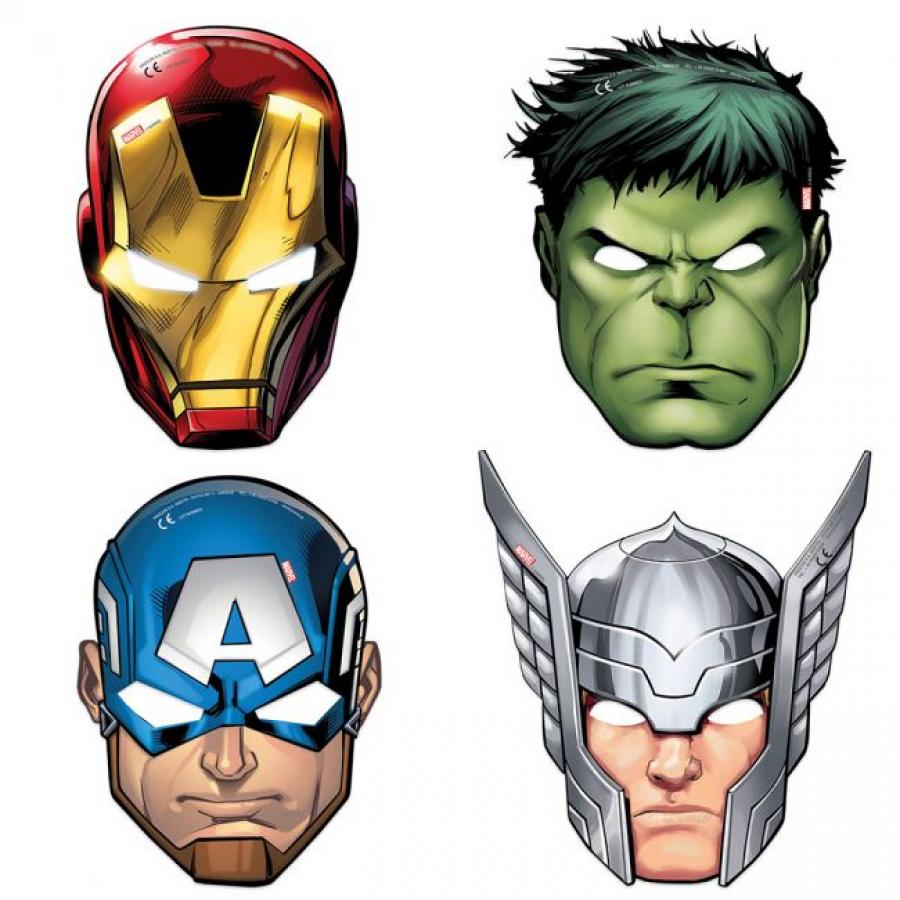 Avengers pahviset naamarit 6 kpl