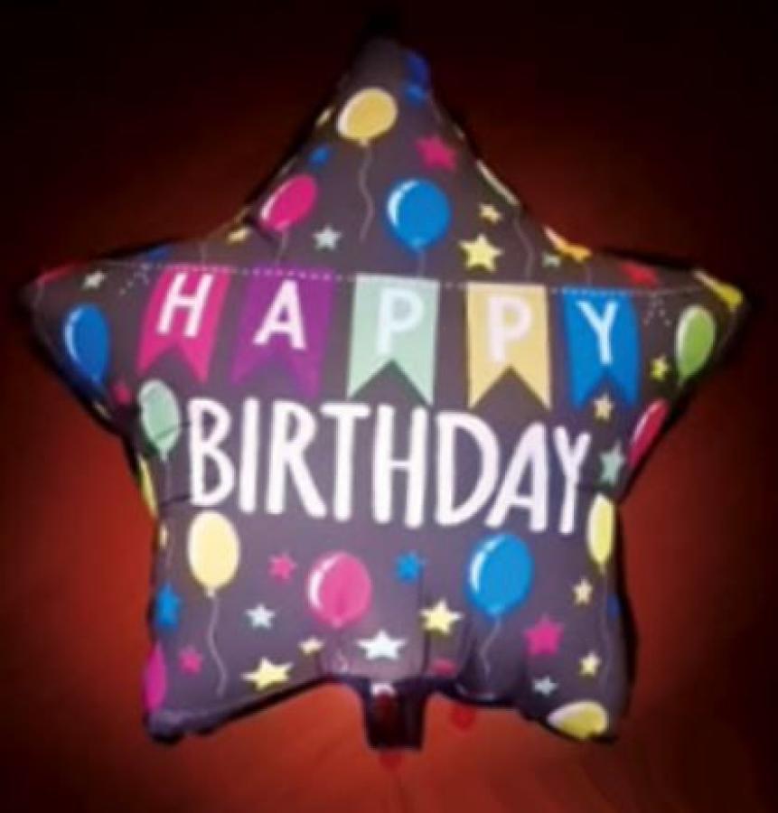 Foliopallo Happy birthday LED n. 60 cm