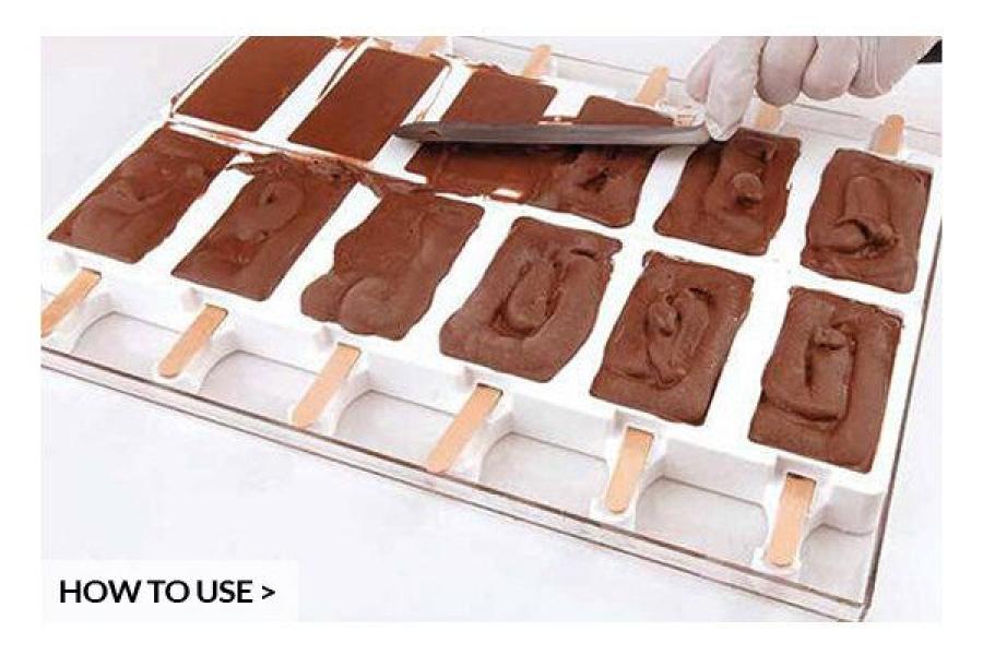 Silikomart Professional jäätelö-/cake popcicles muotti suklaa, 12 muottia