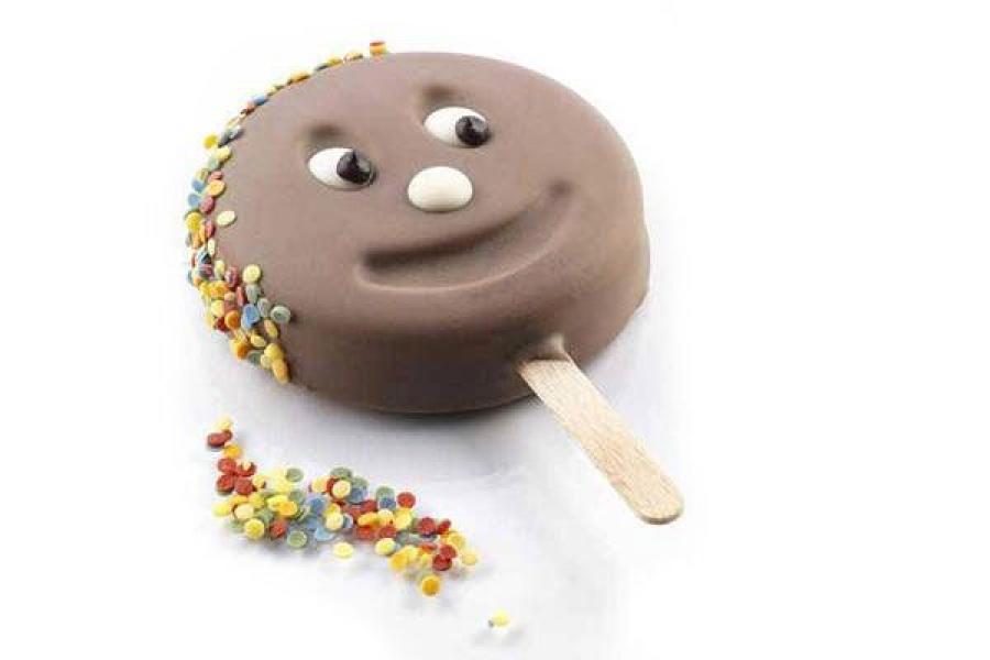 Silikomart Professional jäätelö-/cake popcicles muotti hymynaama, 12 muottia 
