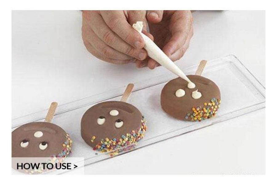 Jäätelö-/cake popcicles muotti hymynaama, 12 muottia - Silikomart Professional