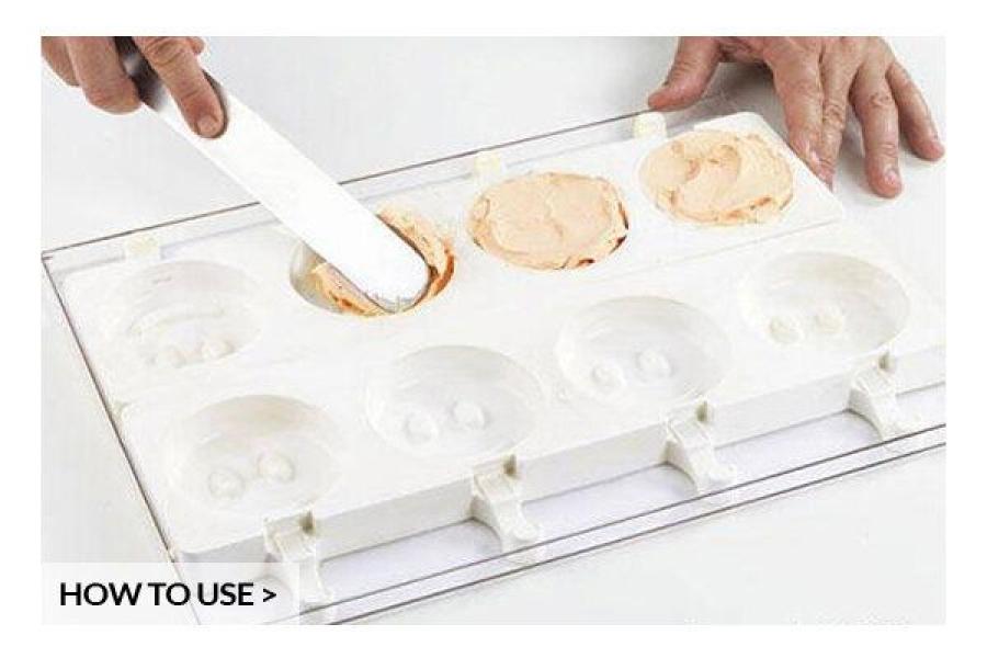 Silikomart Professional jäätelö-/cake popcicles muotti hymynaama, 12 muottia 