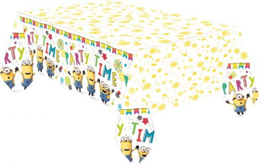 Minions Kätyrit paperinen pöytäliina "PARTY TIME", 1,2 x 1,8 m