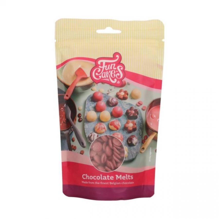 Choco Melts, ruby, 250 g - Funcakes 