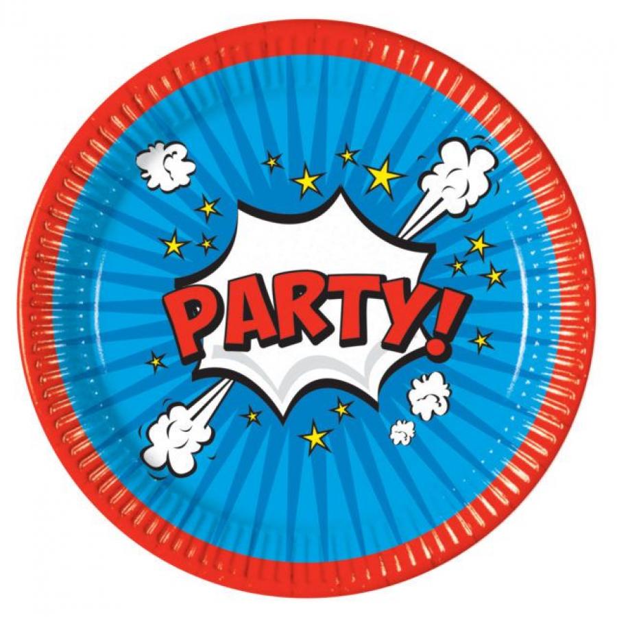 BOOM Party suuret pahvilautaset 23 cm, 8 kpl