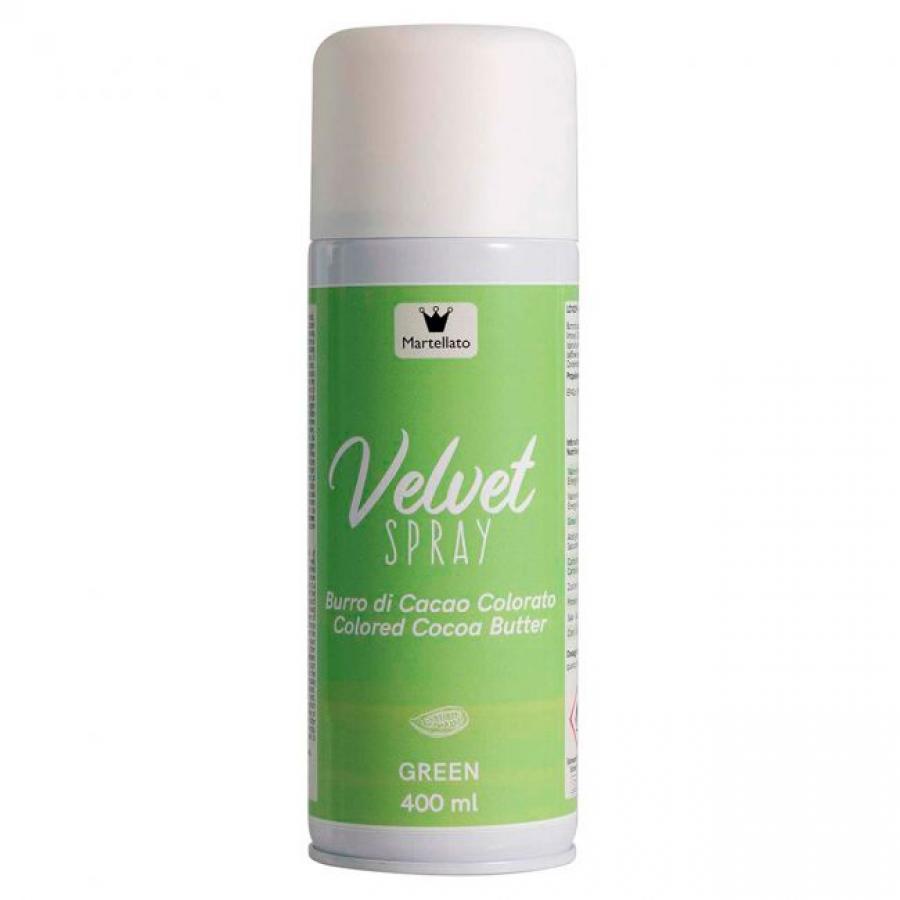 Velvet spray / suklaaspray vihreä, 400 ml, ei E171 - Martellato