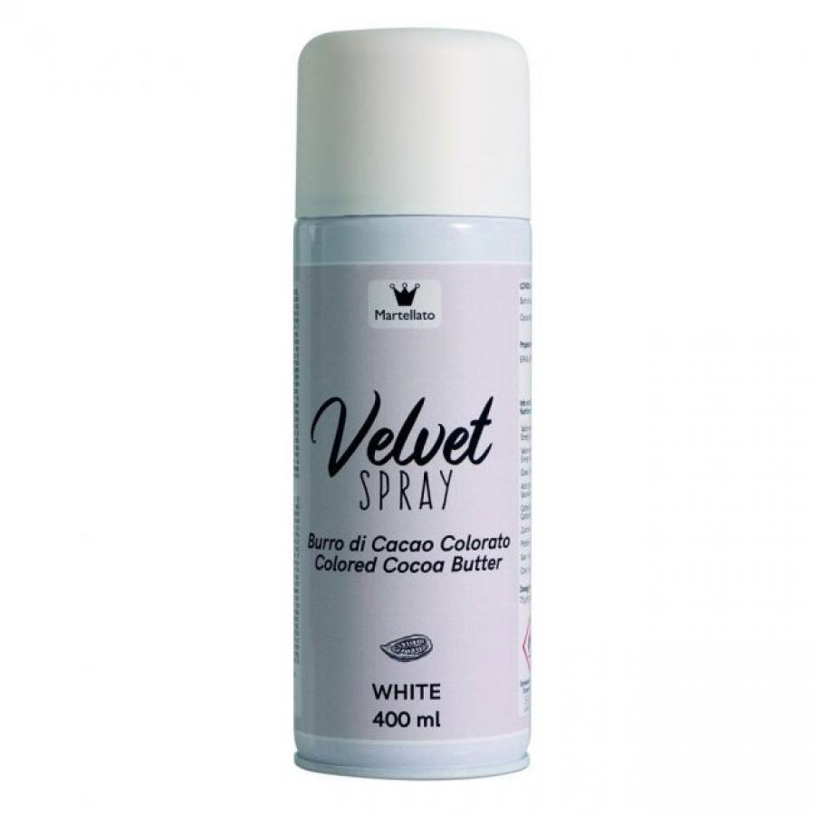 Velvet spray / suklaaspray valkoinen, 400 ml, ei E171 - Martellato