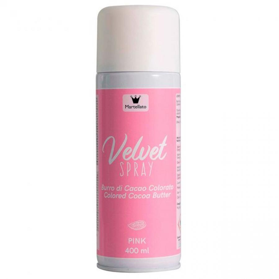 Velvet spray / suklaaspray pinkki, 400 ml, ilman E171 - Martellato