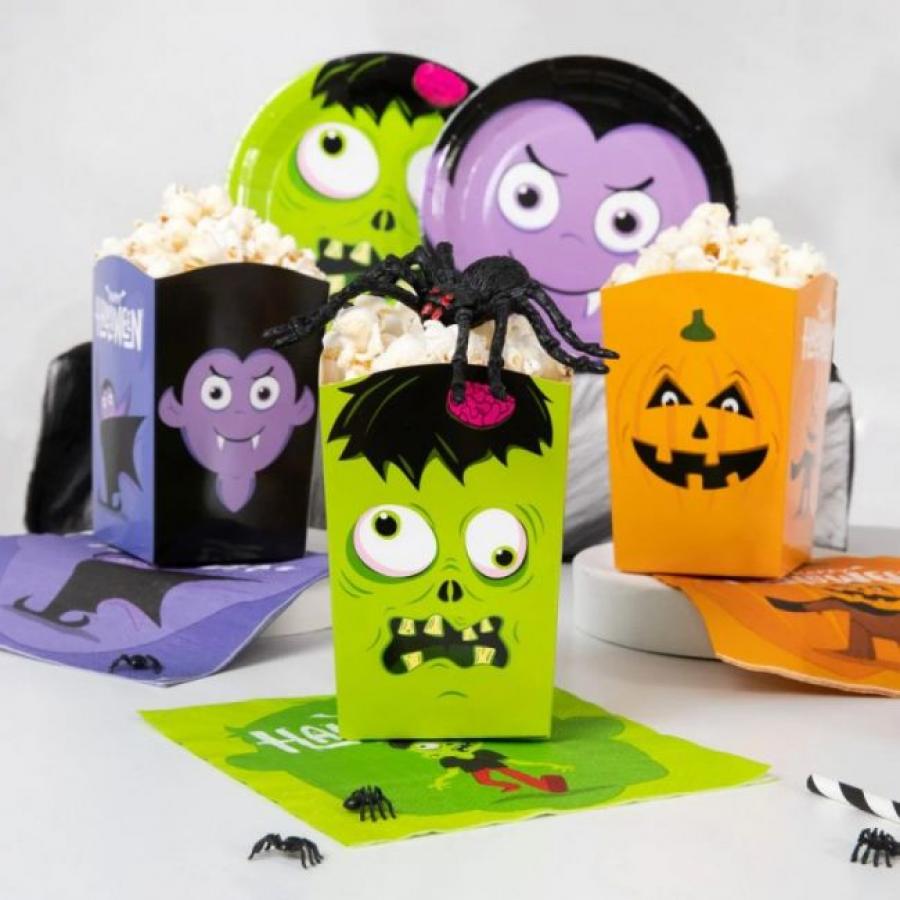 Halloween Monsters-aiheiset popcorn kulhot, 6 kpl