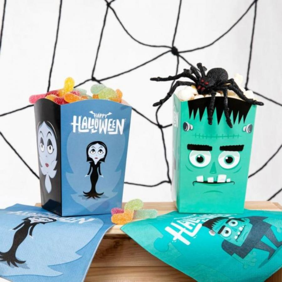 Halloween Monsters-aiheiset popcorn kulhot, 6 kpl