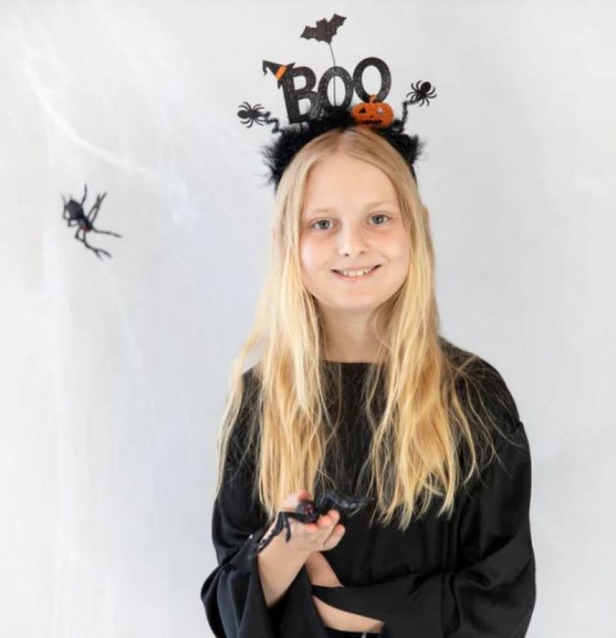 Hiuspanta Halloween BOO, lepakko, kurpitsa ja hämähäkki