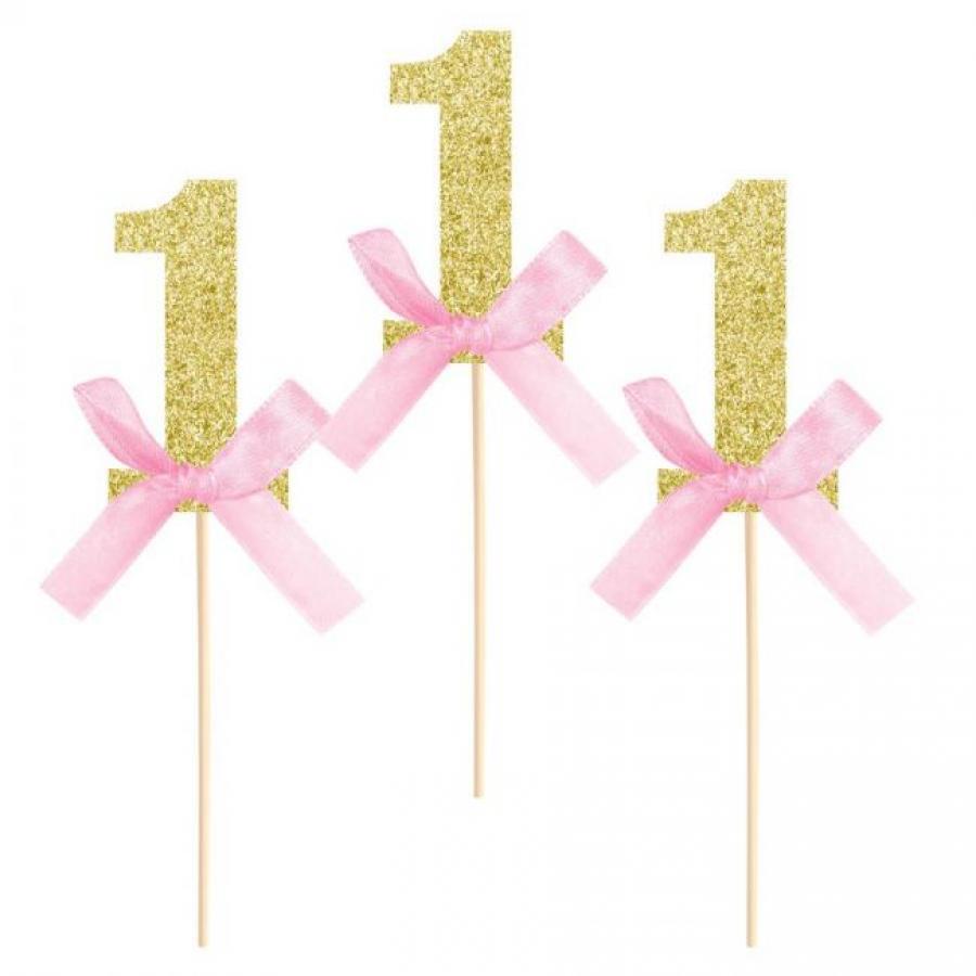 Kakkutikut numero 1 + vaaleanpunainen rusetti, 6 kpl