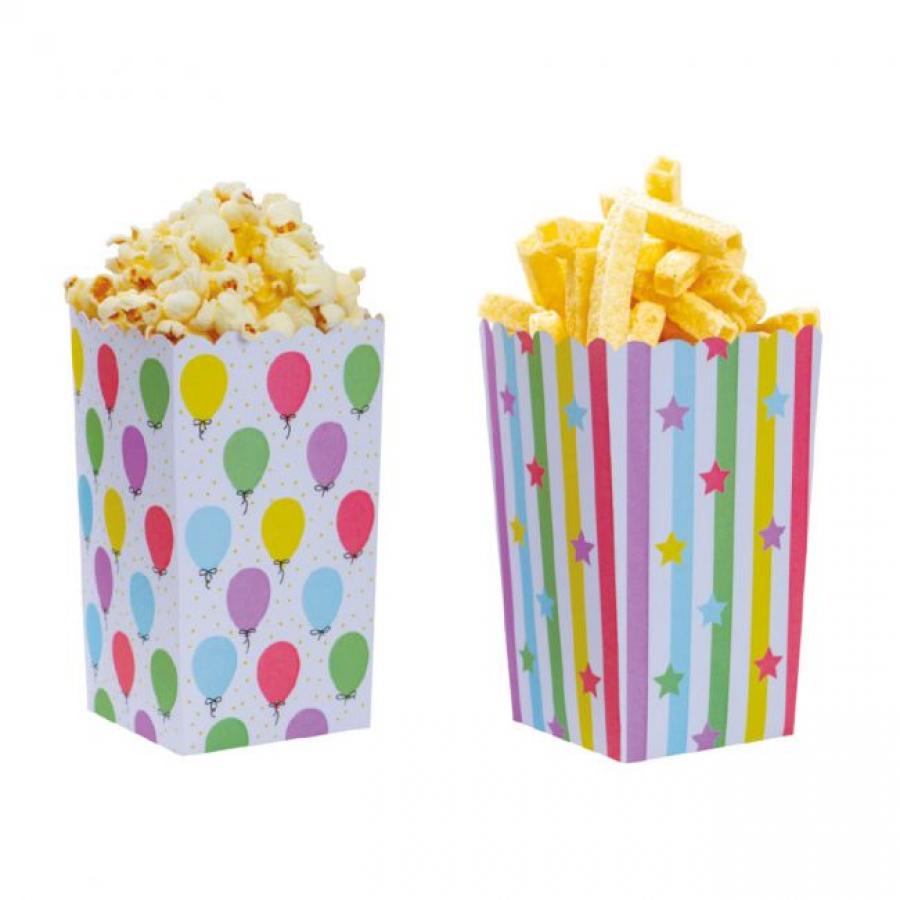 Popcorn-/herkkuastiat Juhla-aiheiset, 6 kpl