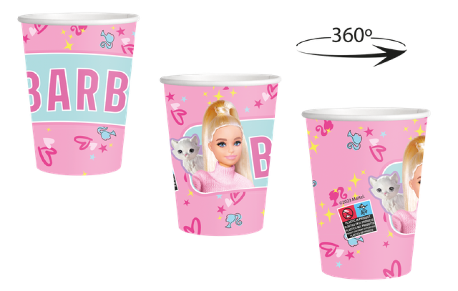 Barbie pahvimukit, 8 kpl