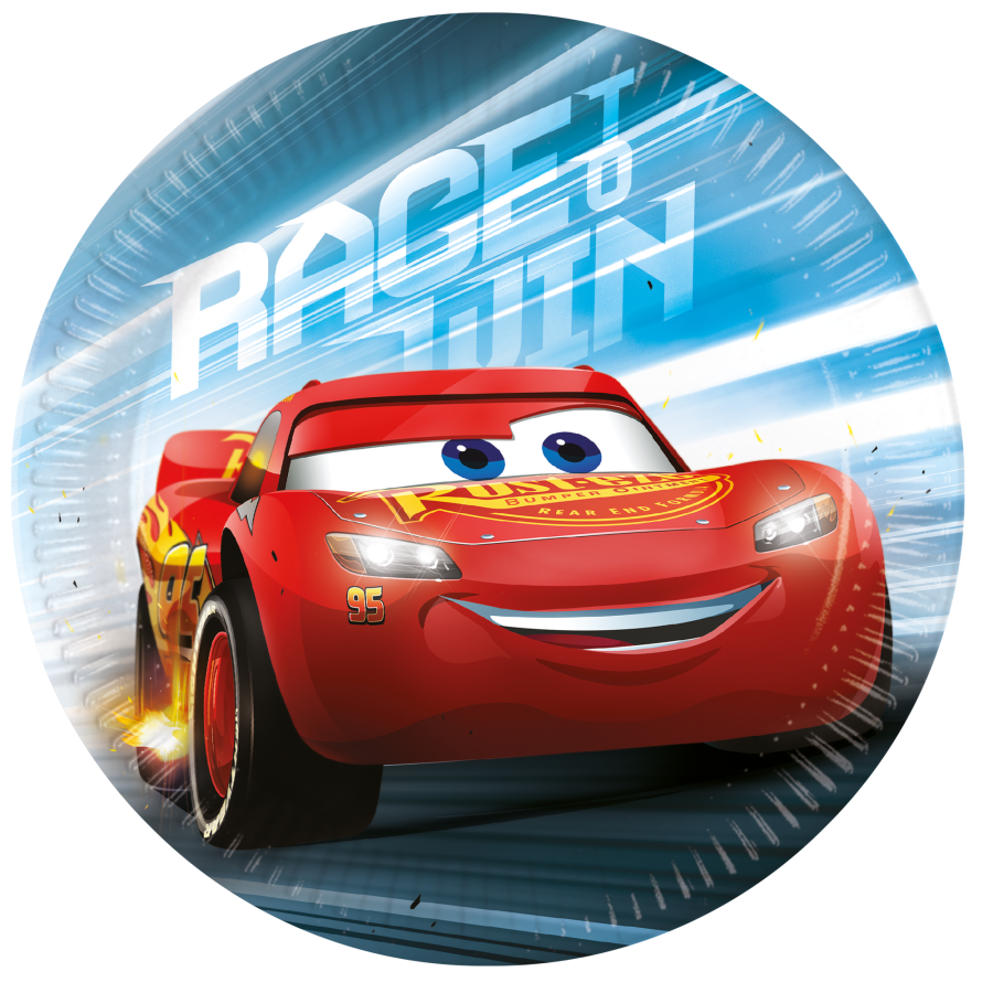 Cars Salama McQueen pienet pahvilautaset 20 cm, 2 eri designia, 8 kpl