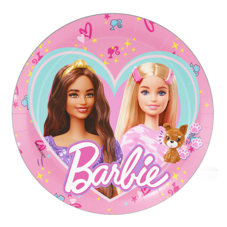 Barbie pahvilautaset  18 cm, 8 kpl