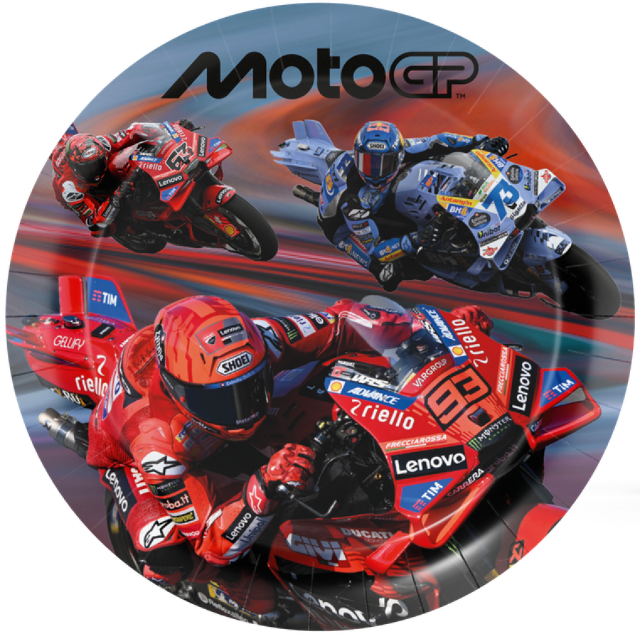 MOTO GP pahvilautaset  23 cm, 8 kpl