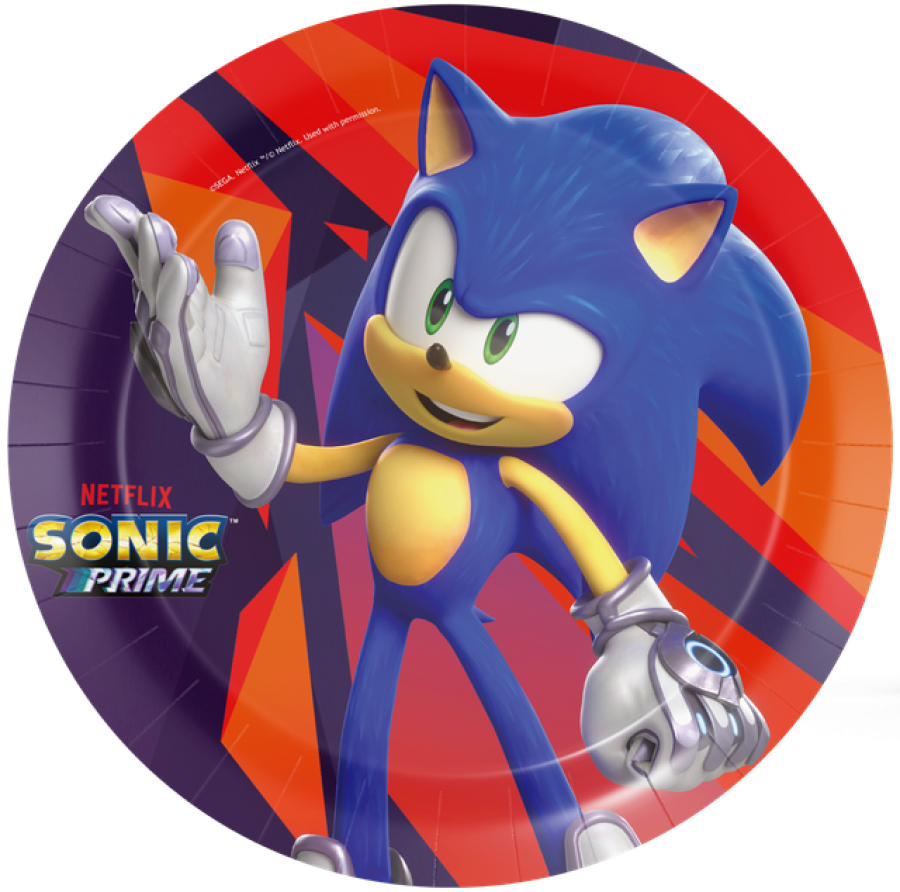 Sonic pahvilautaset  23 cm, 8 kpl