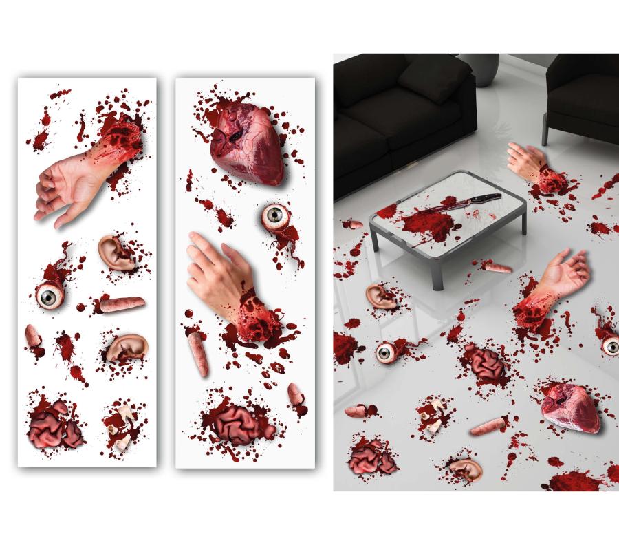 Irronneet ruumiinosat -tarra-arkit, 2 kpl, 25 x 70 cm