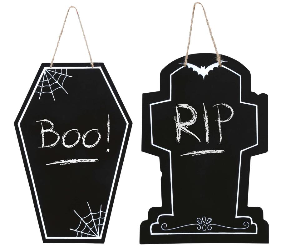 Halloween-liitutaulu, puinen, 40 x 27 cm