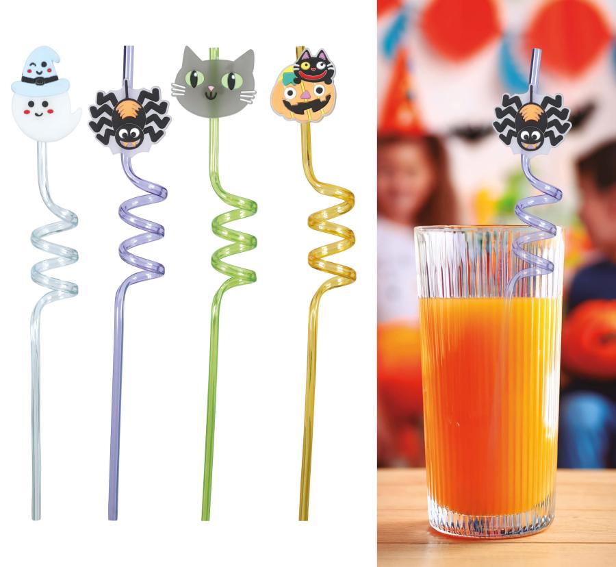Halloween-muovipillit 27 cm, 4 kpl