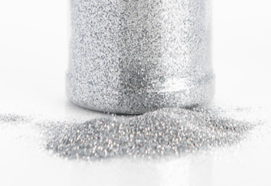 Irtoglitter / Ilmapalloglitter hopea, 100 g purkki