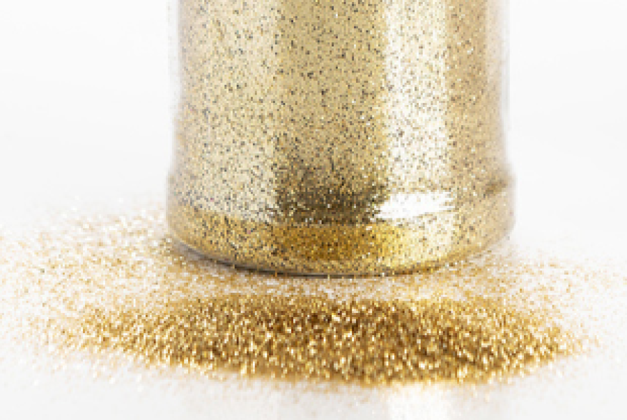 Irtoglitter / Ilmapalloglitter kulta, 100 g purkki
