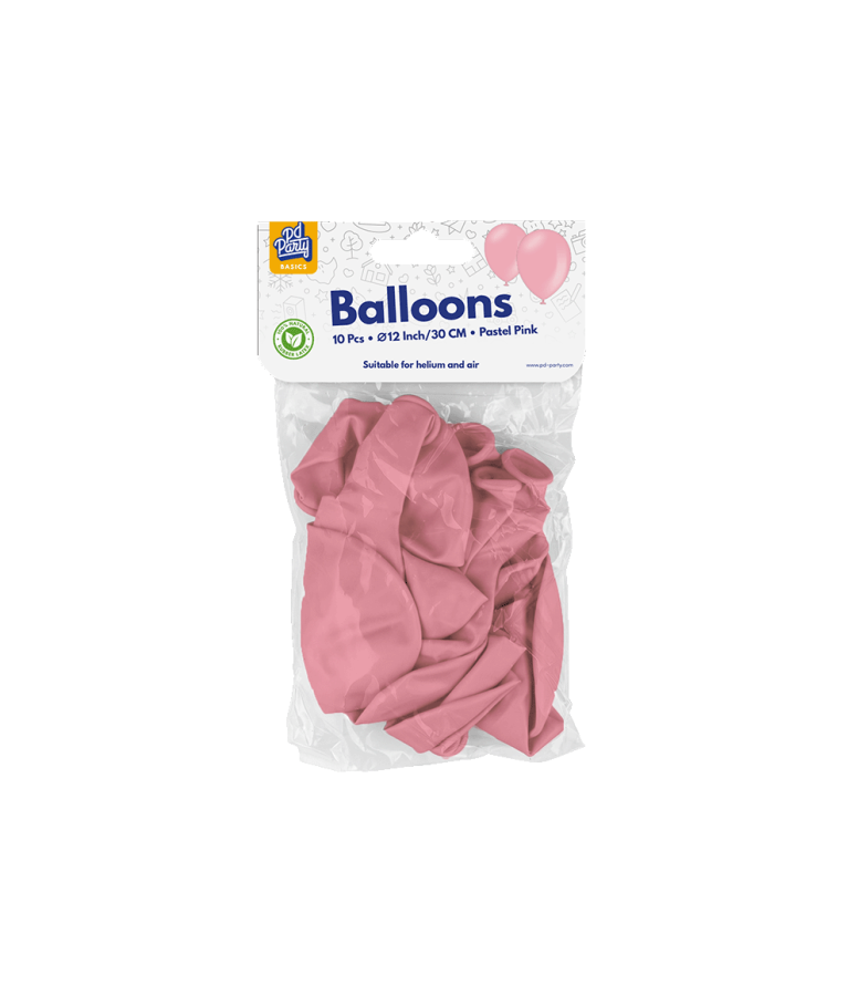 Ilmapallot 10 kpl, Pastellipinkki