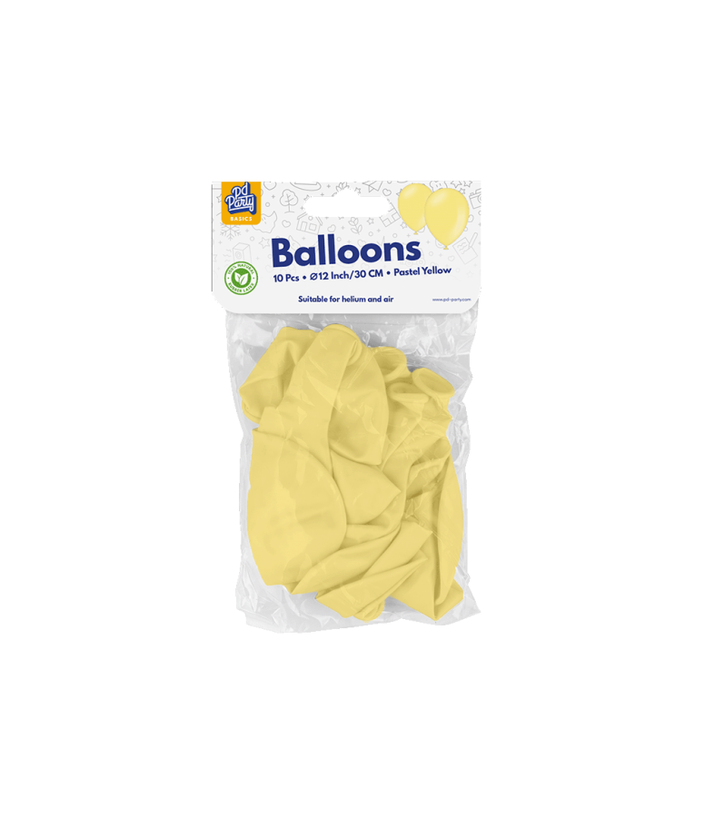 Ilmapallot 10 kpl, Pastellikeltainen