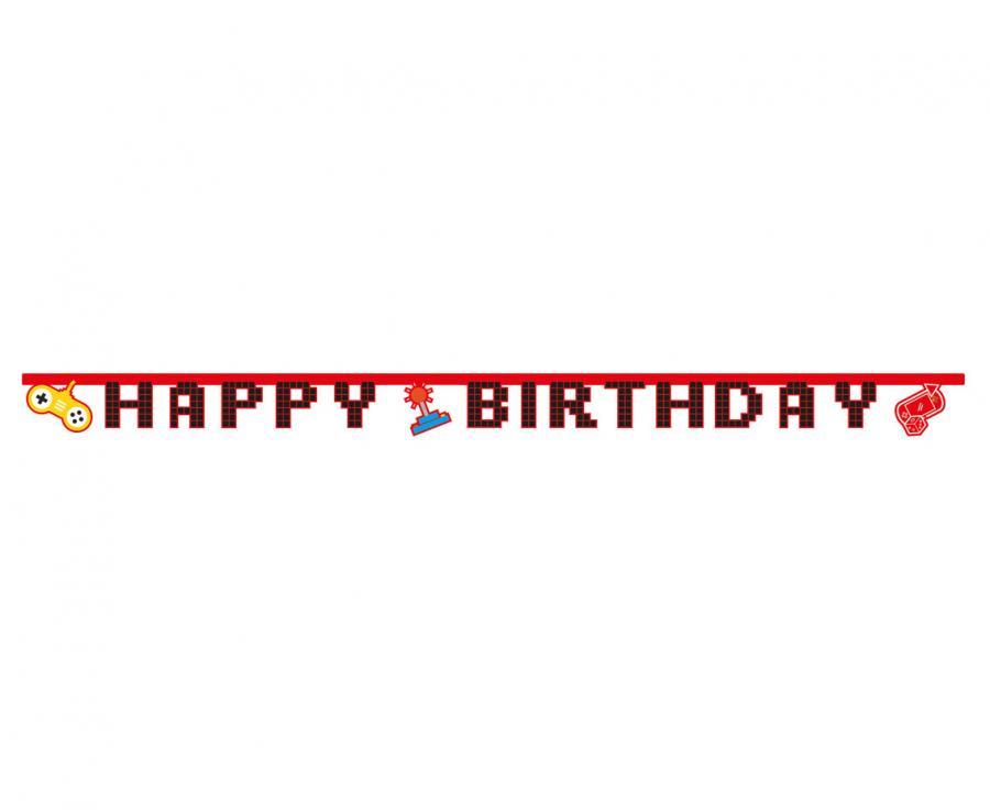Gaming party "Happy birthday" banneri