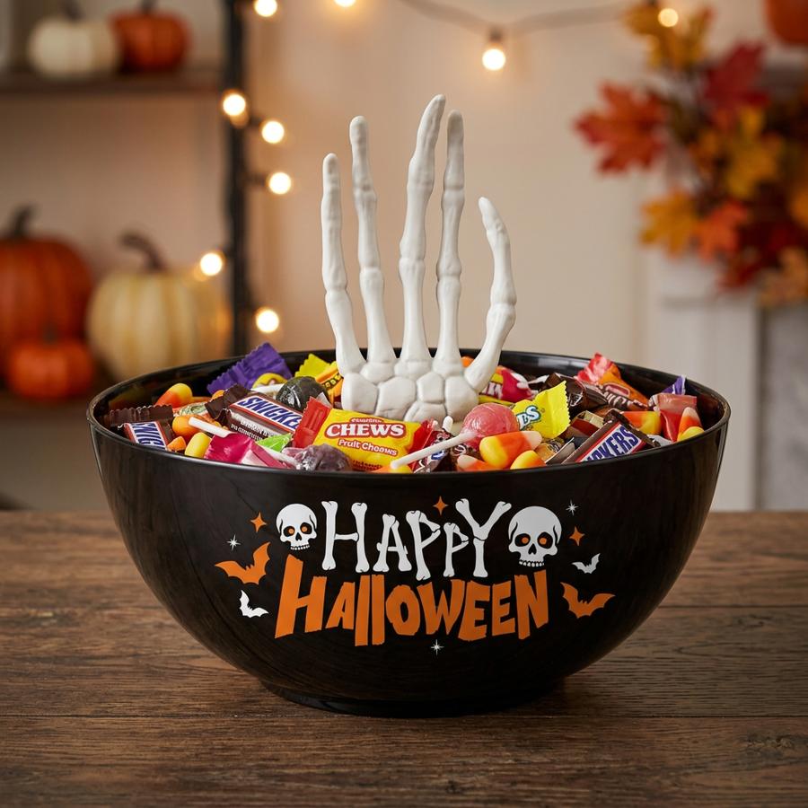 Happy Halloween -kulho luuorankokädellä 25 cm