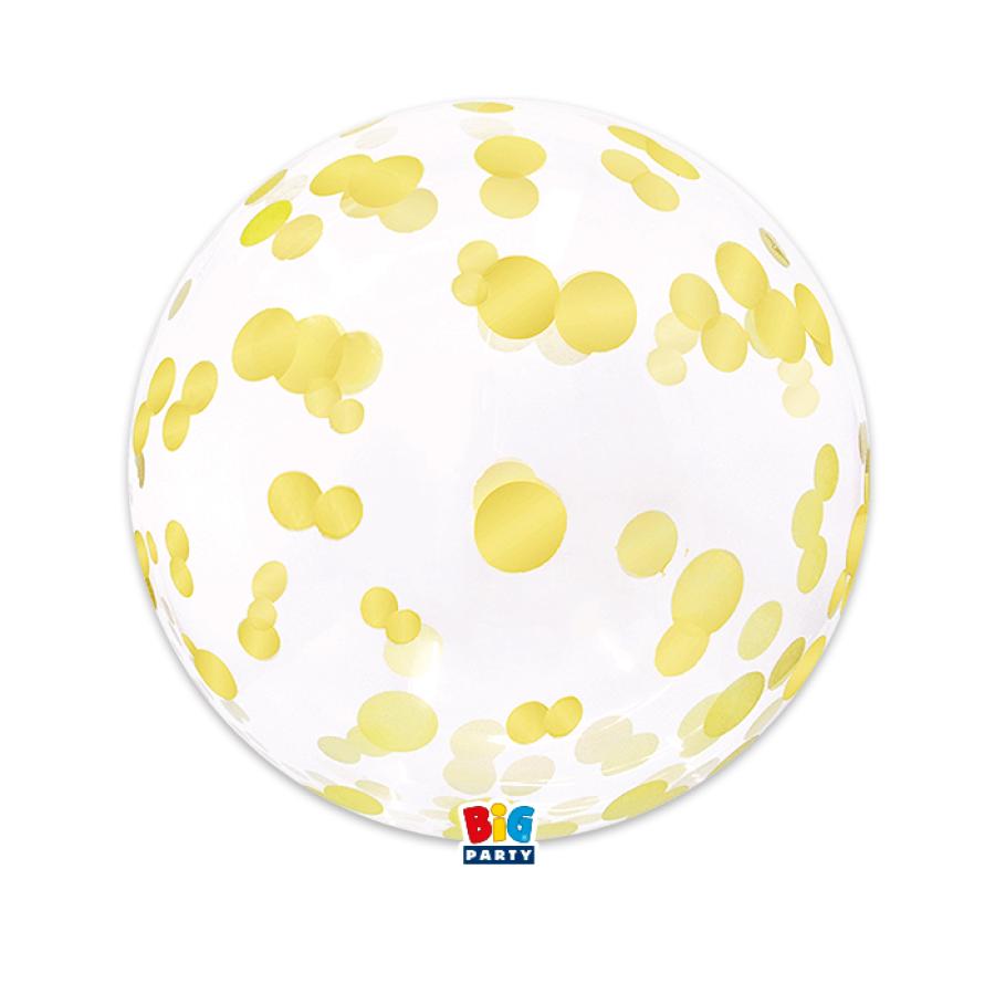 Bubble-ilmapallo konfetilla, kulta 45 cm (18")