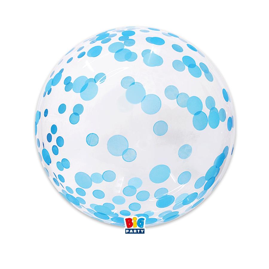 Bubble-ilmapallo konfetilla, vaaleansininen 45 cm (18")