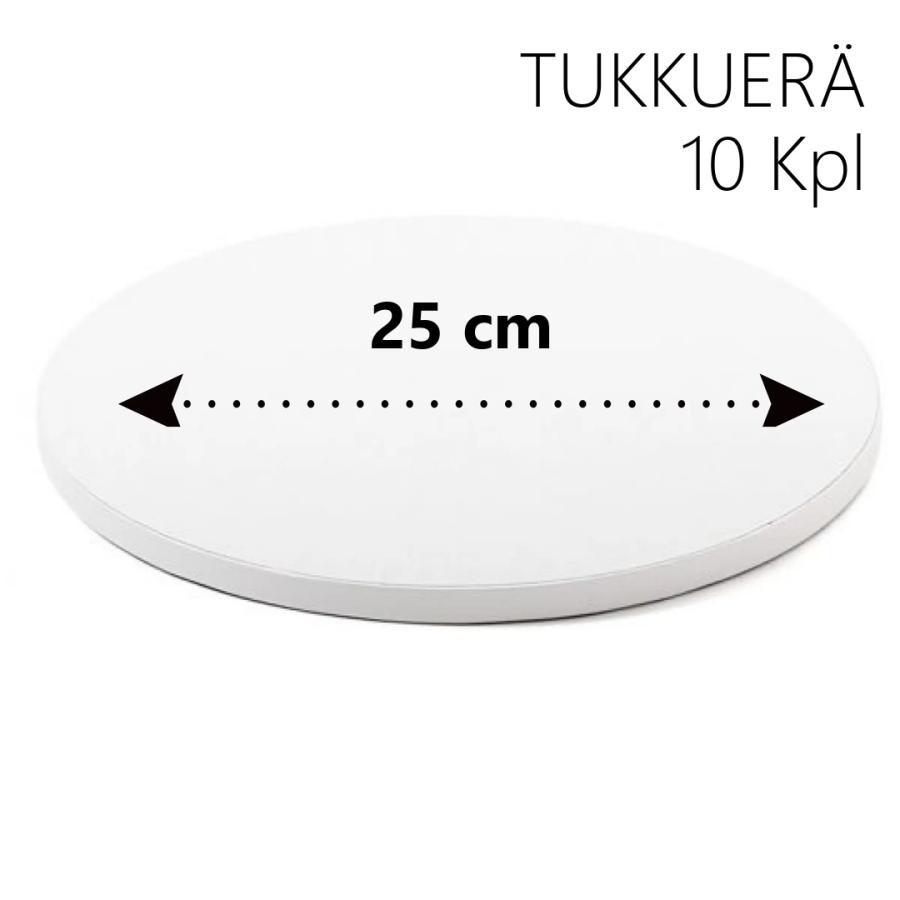 Kakkualusta 10 kpl, valkoinen pyöreä 25 cm (1,2 cm paksu)