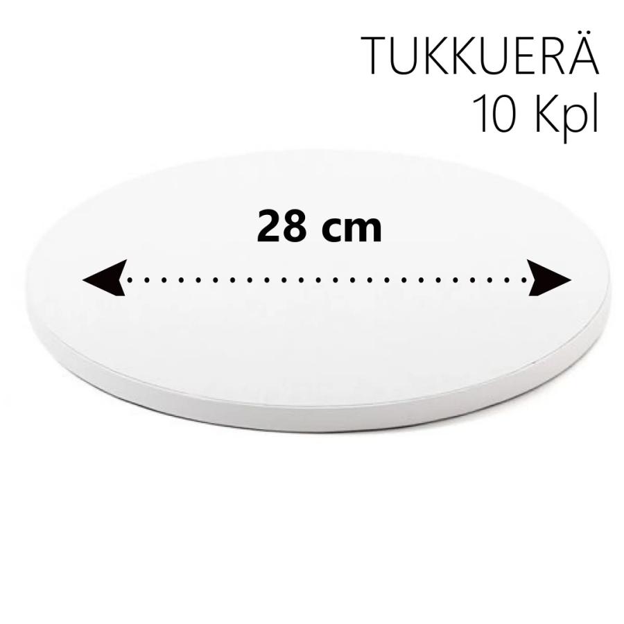 Kakkualusta 10 kpl, valkoinen pyöreä 28 cm (1,2 cm paksu)
