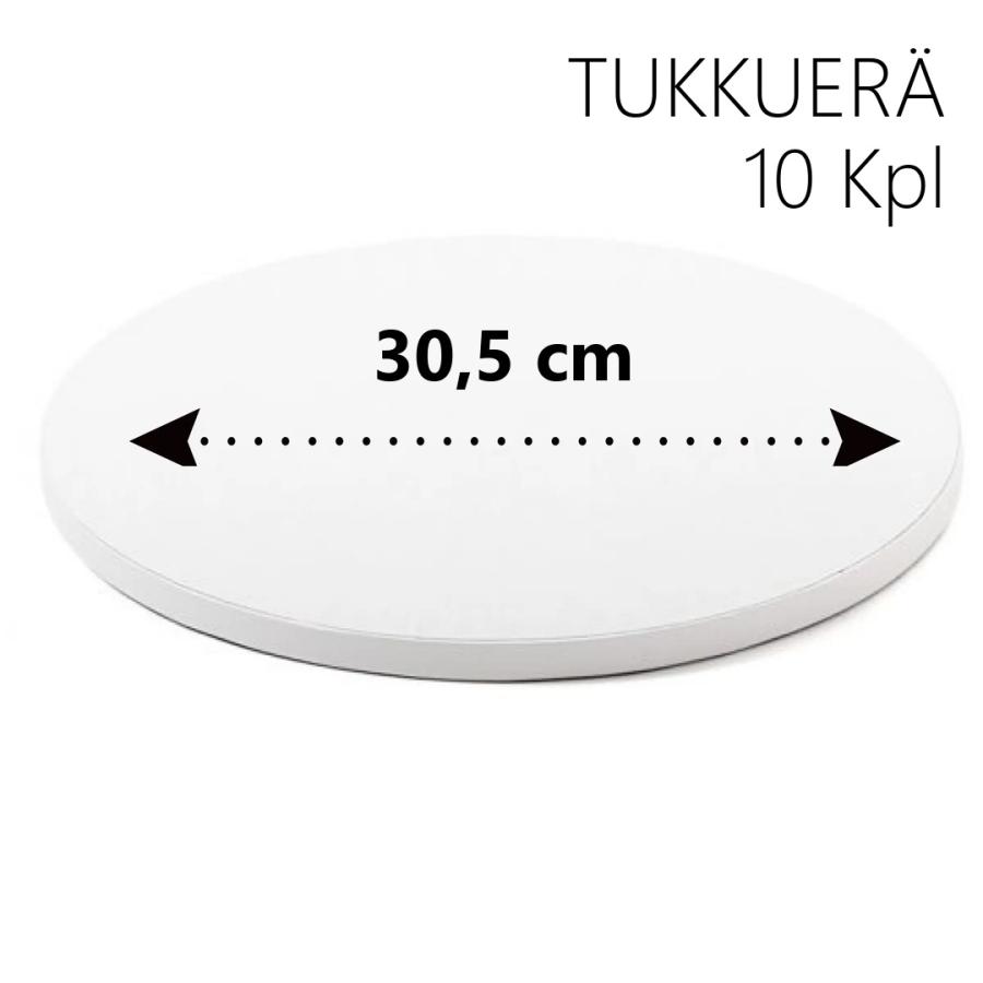Kakkualusta 10 kpl, valkoinen pyöreä 30,5 cm (1,2 cm paksu)