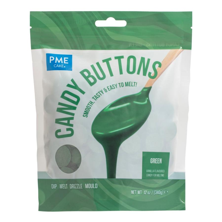 Candy Buttons -kuorrutenapit 340 g - PME, Vihreä