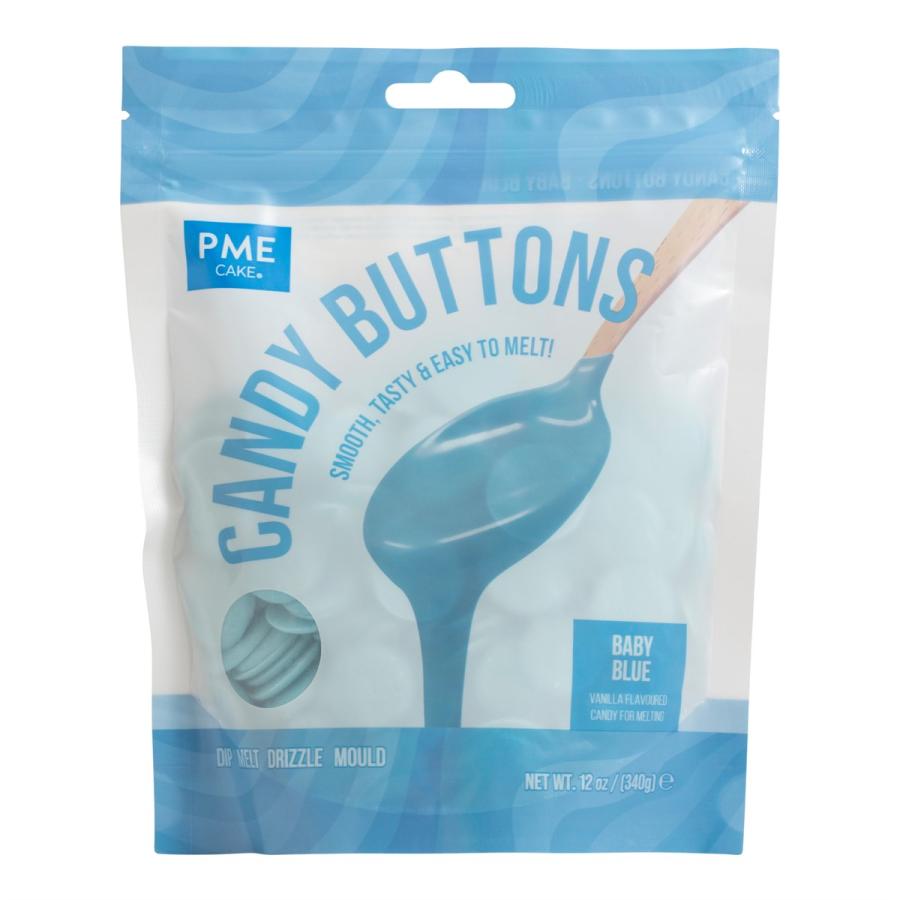 Candy Buttons -kuorrutenapit 340 g - PME, Vaaleansininen (Baby Blue)